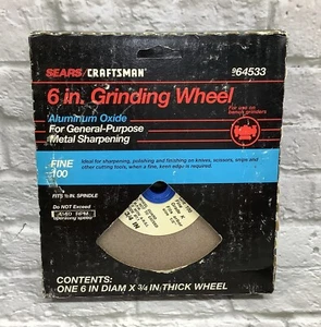 SEARS / CRAFTSMAN 964533 6 in. X 3/4 in. Grinding Wheel Aluminum Oxide Fine 100 - Picture 1 of 5