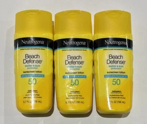 Neutrogena Beach Defense Water + Sun Protection Sunscreen Lotion SPF 50 - 3 Pack - Picture 1 of 2