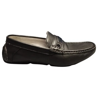Calvin Klein Loafer Shoes Mens Size 8.5 Black Leather Comfort Moc Toe Slip On - Image 1 of 4