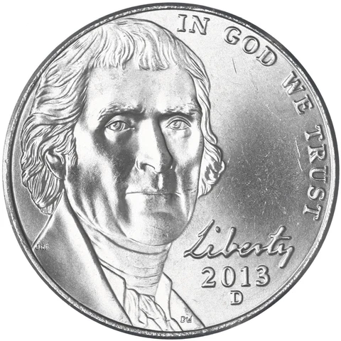 2013 D Jefferson Nickel Choice BU US Coin Cover
