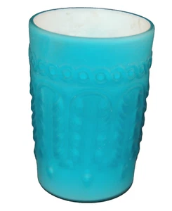 RARISSIMO Bicchiere Ombrello Foglia Blu in Vetro Satinato con Custodia Northwood! - Foto 1 di 3