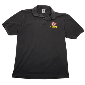 Camicia vintage Kansas City Chiefs polo nera NFL KC logo calcio 7 grandi USA - Foto 1 di 7