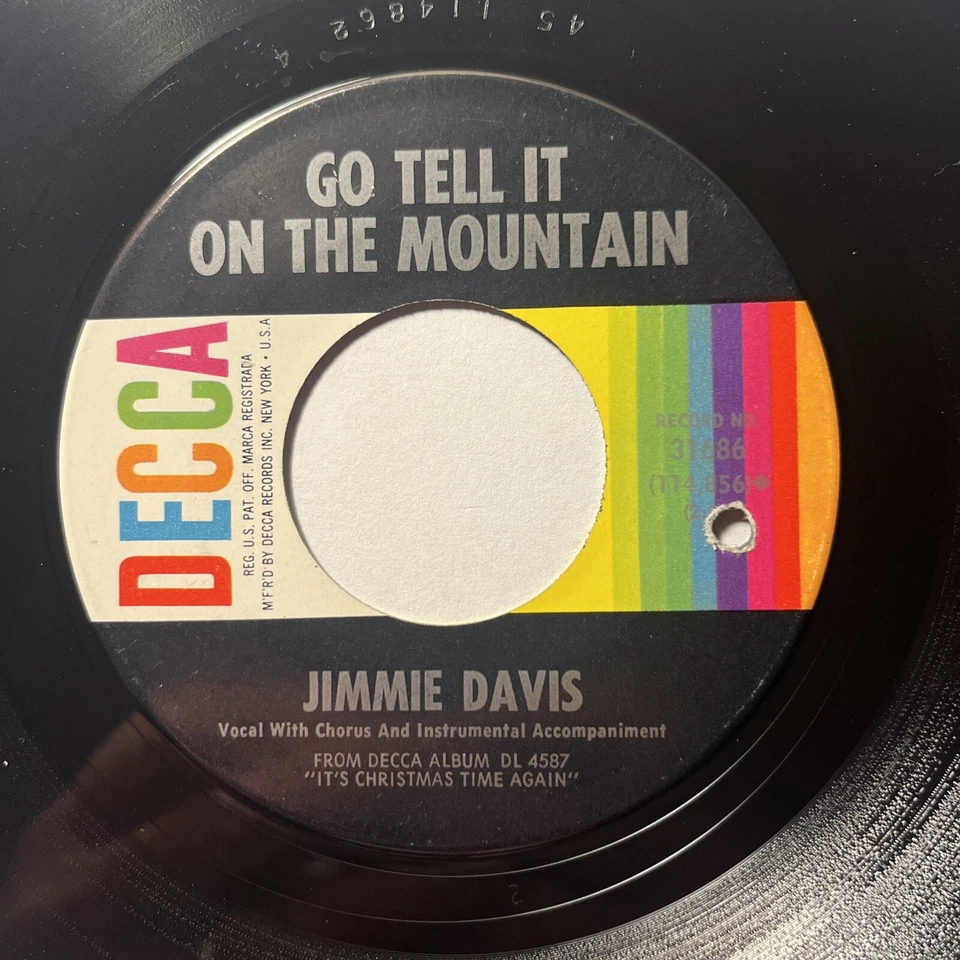 CHRISTMAS 45: Jimmie Davis – Go Tell It On The Mountain / It's Christmas Time 64 Foto 1 de 4