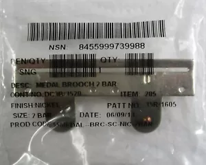 British Full Size:"2-SPACE MEDAL BROOCH BAR" (Firmin Made, in Unopened packet) - Picture 1 of 3