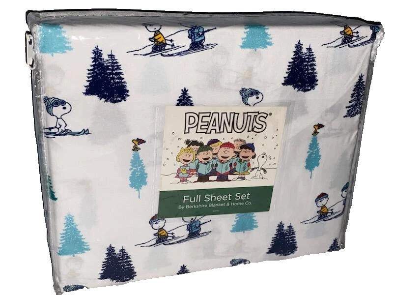 Juego completo de sábanas The Peanuts Gang and Snoopy esquí vacaciones de invierno Berkshire nuevo Foto 1 de 1