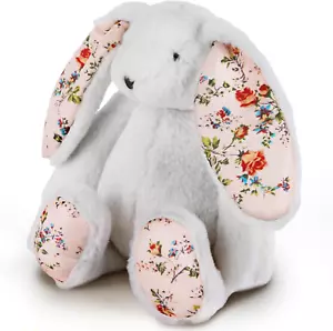Easter Stuffed Bunny Plush Toy - Cuddly Floral Print Rabbit for Kids, Gift Idea - Picture 1 of 12