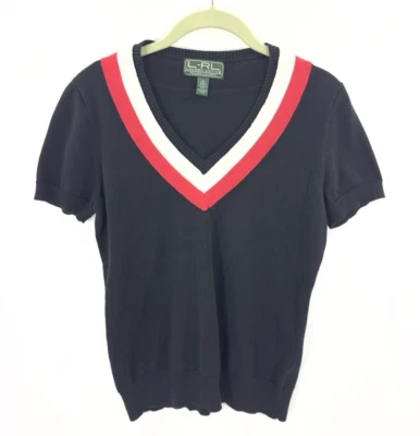 复古 Lauren Ralph Lauren 毛衣女式 M Preppy Academia Old Money 90 年代  — 第 1/4 张图片