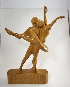 Vintage Hand Carved Ballet Dancers Ashwood Signed & Dated By Artist 14" Tall - Picture 1 of 13