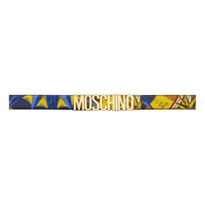 Cinturón Moschino Multicolor Estampado Logo Longitud Total 49" Foto 1 de 4