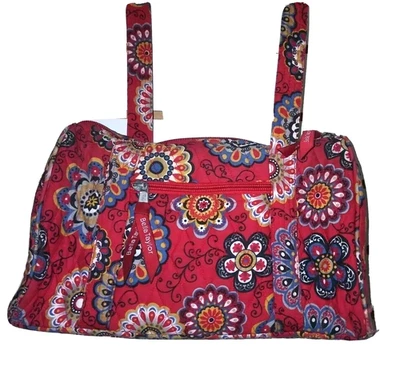 Bolso de mano de tela acolchado Bella Taylor bandolera rojo floral correa larga limpio Foto 1 de 4