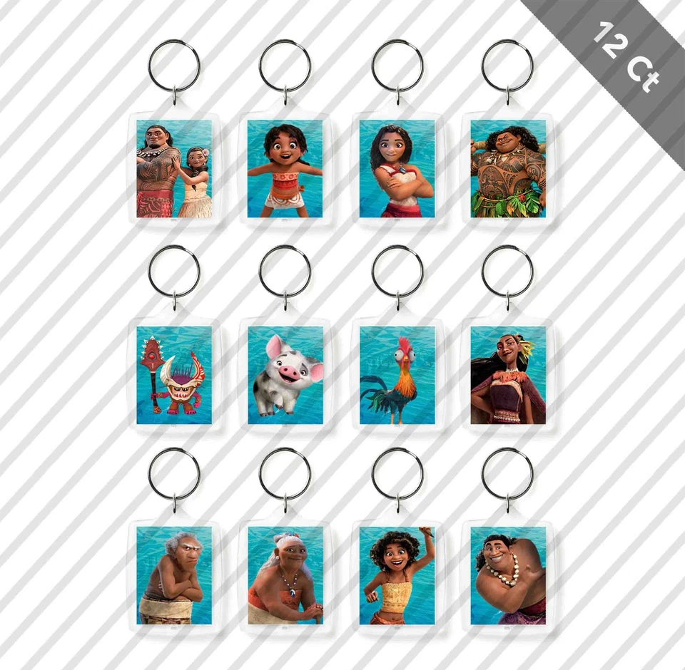 12 Moana Maui Characters Keychain for Kids Birthday Party Favor Gifts Goodie Bag - Image 1 of 1