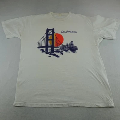 Camisa Vintage Años 90 XL Puente de Vacaciones San Francisco Puesta de Sol Viaje Turístico Defectos Foto 1 de 4