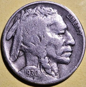 1930-P Indian Head (Buffalo) Nickel - Type 2 - Fine (FN) - Bild 1 von 4