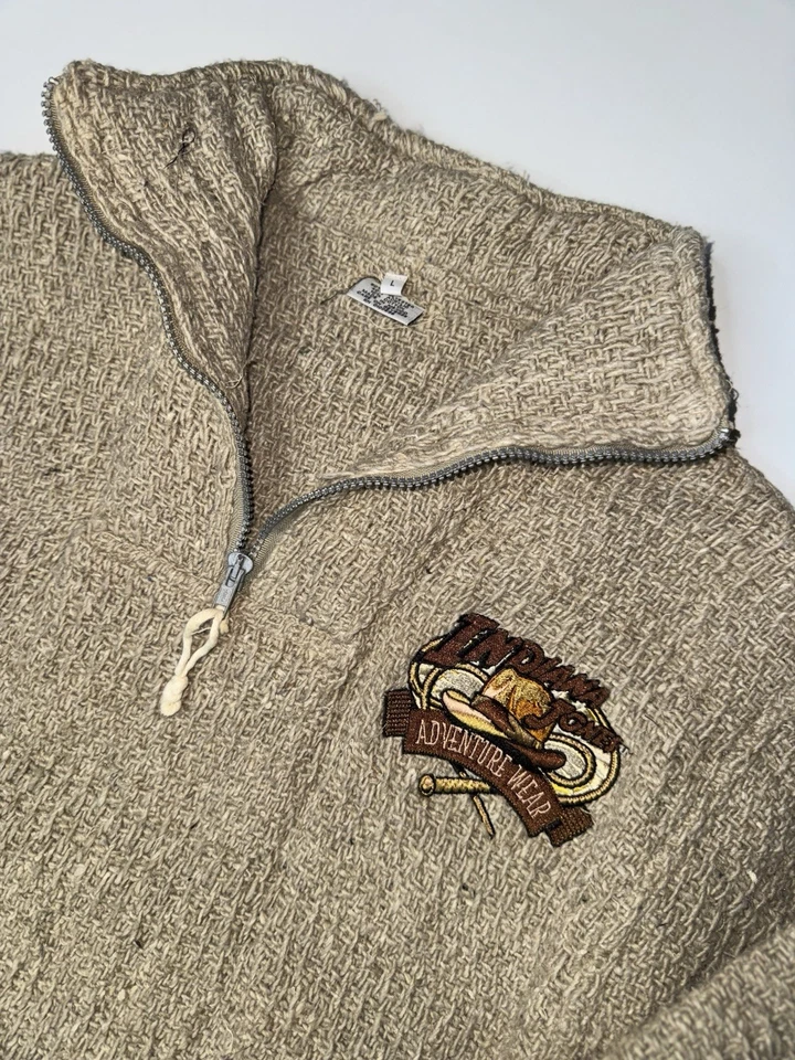 Suéter Tejido Grueso Grande De Colección Años 90 Disney Raro Indiana Jones Adventure Wear Foto 1 de 4