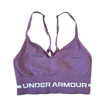 Sujetador deportivo largo Under Armour sin costuras bajo impacto para mujer talla XS púrpura Foto 1 de 4
