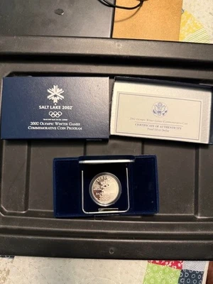 2002 - U.S. Olympic Winter Games Silver Dollar Proof Coin w/OGP COA - Image 1 of 4
