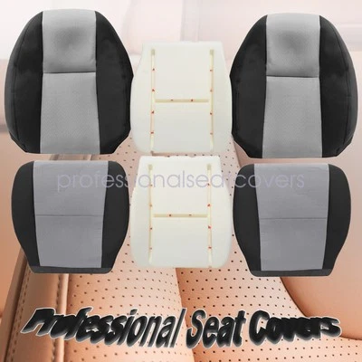 Front Side Cloth Seat Cover Gray &Foam For 2007-14 Chevy Silverado GMC Sierra WT - Изображение 1 из 4
