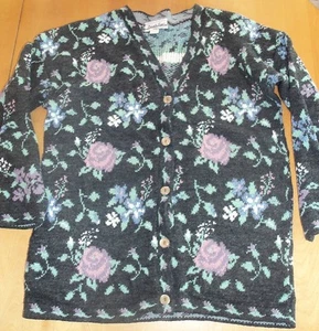 Private Eyes Women's Floral Cardigan Sweater Small - Picture 1 of 1
