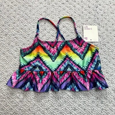 So Tankini Swim Top Meninas 10 Colorido Proteção UV 50+ Peplum Beach Novo com etiquetas - Imagem 1 de 4