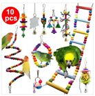 10Pcs Parrot Bird Cockatiel Parakeet Ladder Hanging Swing Colorful Bell Toys
