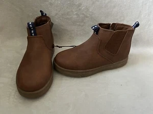 Cat & Jack Chelsea Boots Toddler Boys Sz 12 Lucas Brown Elastic Stretch - Picture 1 of 9