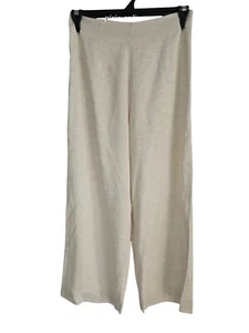 serafina oatmeal linen blend wide leg lined tailored pants size 10 - Picture 1 of 14