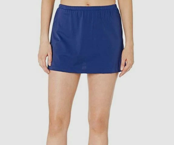 $90 Maxine of Hollywood Mujer Azul Sólido Falda Bikini Parte Inferior de Natación Talla 16 Foto 1 de 1