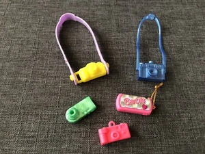 5 Barbie Doll Cameras Yellow & Blue with Neck Straps -  Great For OOAK Creations - Picture 1 of 6