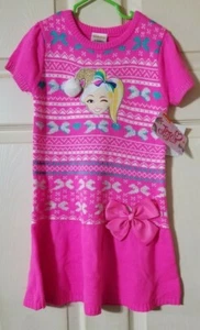 Nickelodeon JoJo Siwa Sweater Dress Girls Size 4/5 Pink Santa Hat Christmas NWT - Picture 1 of 2