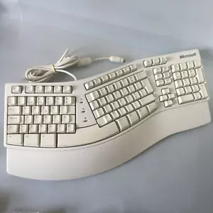 Vintage MICROSOFT Model E06402PS2 Natural Keyboard Elite Ergonomic PS2 Wired - Picture 1 of 11