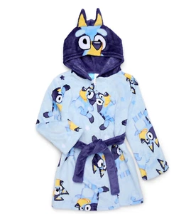 Disney Bluey Robe Pajamas Girls Size 4-12 Hoodie Bathrobe Bingo Bath S M L 10 12 - Picture 1 of 3