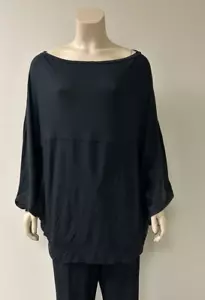 Tomas Maier Black Long Sleeve Silk Viscose Loose Fit Top Shirt Blouse Sz 36 EUC - Picture 1 of 7