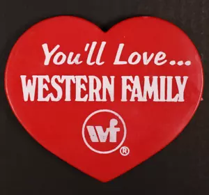 You'll Love Western Family Heart Refrigerator Magnet Western Grocers WF Grocery - Picture 1 of 3