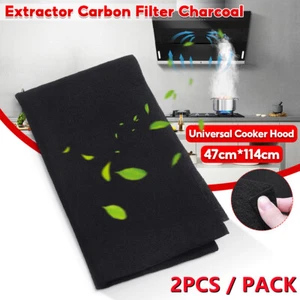 2Pcs Universal Grease & Charcoal Odour Carbon Filters For Cooker Hood Extractor - Picture 1 of 8