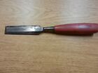 10" Buck Brothers 1" Beveled Chisel W/ Red Plastic Grip Handle Used  
