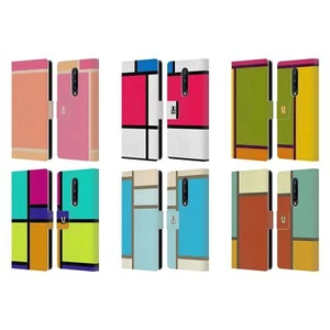 HEAD CASE DESIGNS HUED TILES LEATHER BOOK WALLET CASE COVER FOR ONEPLUS PHONES - Picture 1 of 12