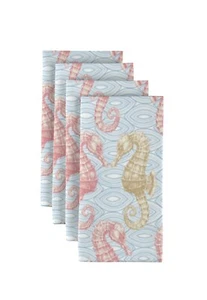 Marine Life Seahorses Coral 18" x 18" Napkins 1 Dozen - Picture 1 of 1