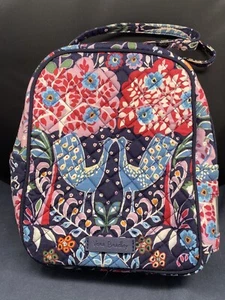 Vera Bradley Top Open Lunch Bag Resort Insulated Cotton Peacock & Floral - Picture 1 of 6