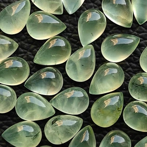 100% Natural Verde Prehnita Cabujón Forma Pera Calibrados Tamaños Piedra Preciosa CX42 - Imagen 1 de 9