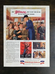Vintage 1944 Pennsylvania Railroad WWII How Woman Help Full Page Original Ad 524 - Bild 1 von 1