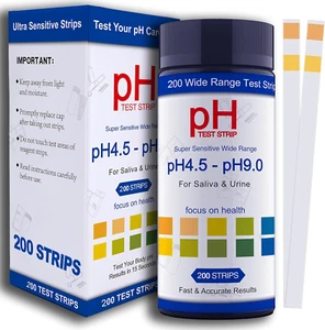 PH Test Strips for Urine & Saliva - 200Ct Urine PH Test Strips for Humans, Fast - Picture 1 of 12