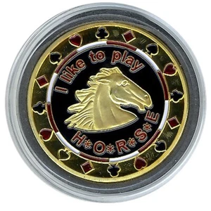 Card Guard - I Like To Play Horse GOLD Poker Protector * - Picture 1 of 2