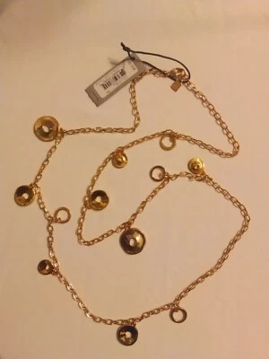 Collar Robert Lee Morris RLM Soho Oro, ~40" Cadena Larga con Discos Nuevo con Etiquetas Precio de venta sugerido por el fabricante $55  Foto 1 de 4