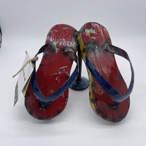 Chanclas Aaron Jackson Metal Arte Pop Escultura Piensa Exterior Soporte para Vino - Imagen 1 de 5