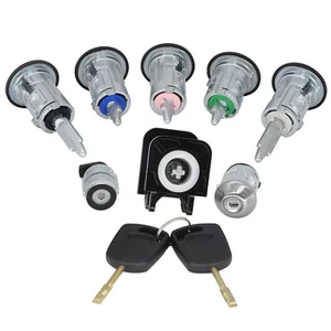 8Pcs Ignition Switch Door Lock Bonnet Set W/ 2 Keys For Ford Transit Connect - Picture 1 of 6