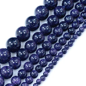 Blue Goldstone Round Spacer Beads 15" 4mm 6mm 8mm 10mm 12mm FREE SHIP - Picture 1 of 20