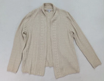 Cárdigan suéter para mujer Kim Rogers talla PXL beige frente abierto Foto 1 de 4