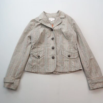 Blazer Isaac Mizrahi para Target Mujer a Cuadros Talla Pequeña Botón Frontal Ecuestre Foto 1 de 4