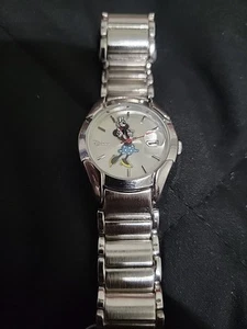 ACCUTIME DISNEY MN2006-MINNIE MOUSE 24mm LADIES SILVERTONE WATCH w/SS METAL BAND - Picture 1 of 2