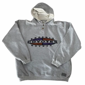 Vintage 90’d Phoenix Coyotes Hoodie Gray Men’s Size Large  - Picture 1 of 4